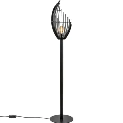 Zwart metalen design vloerlamp Omegna dimbaar