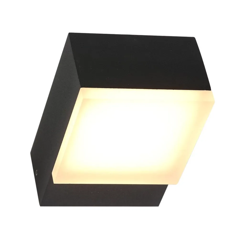 Zwarte buitenlamp wand inclusief LED