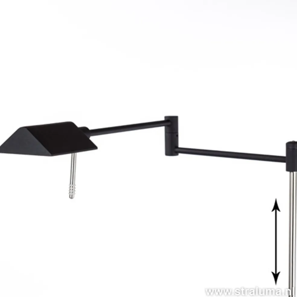 Zwarte vloerlamp-leeslamp LED dimbaar