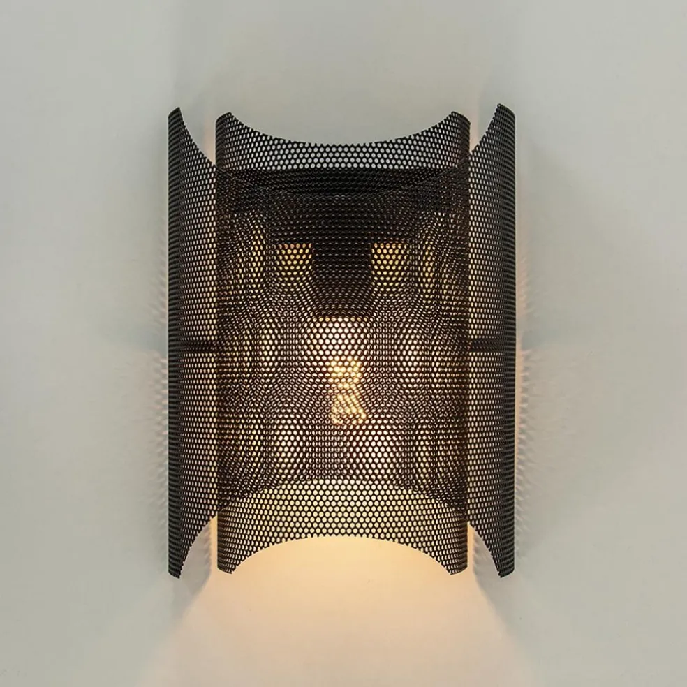 Zwarte wandlamp gaas