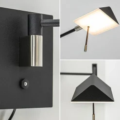 Zwarte wandlamp inclusief dimbaar LED en verstelbare arm