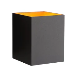 Zwarte-gouden wandlamp Xera vierkant